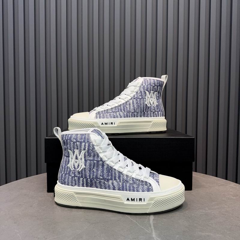AMIRI Light Blue Monogram High-Top Sneakers
