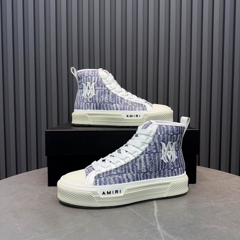 AMIRI Light Blue Monogram High-Top Sneakers