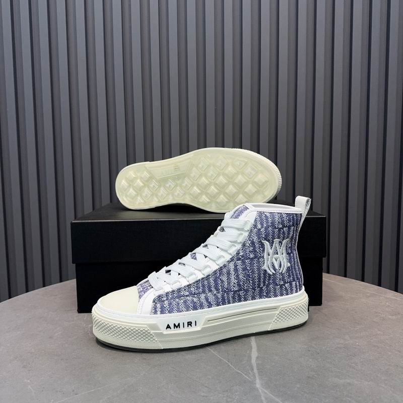 AMIRI Light Blue Monogram High-Top Sneakers