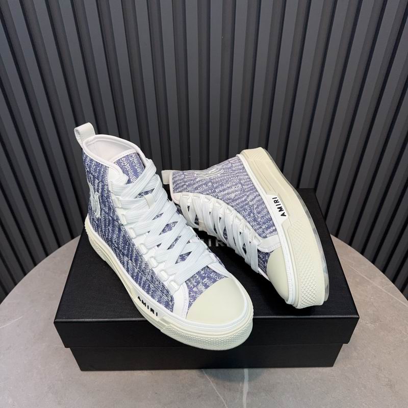 AMIRI Light Blue Monogram High-Top Sneakers