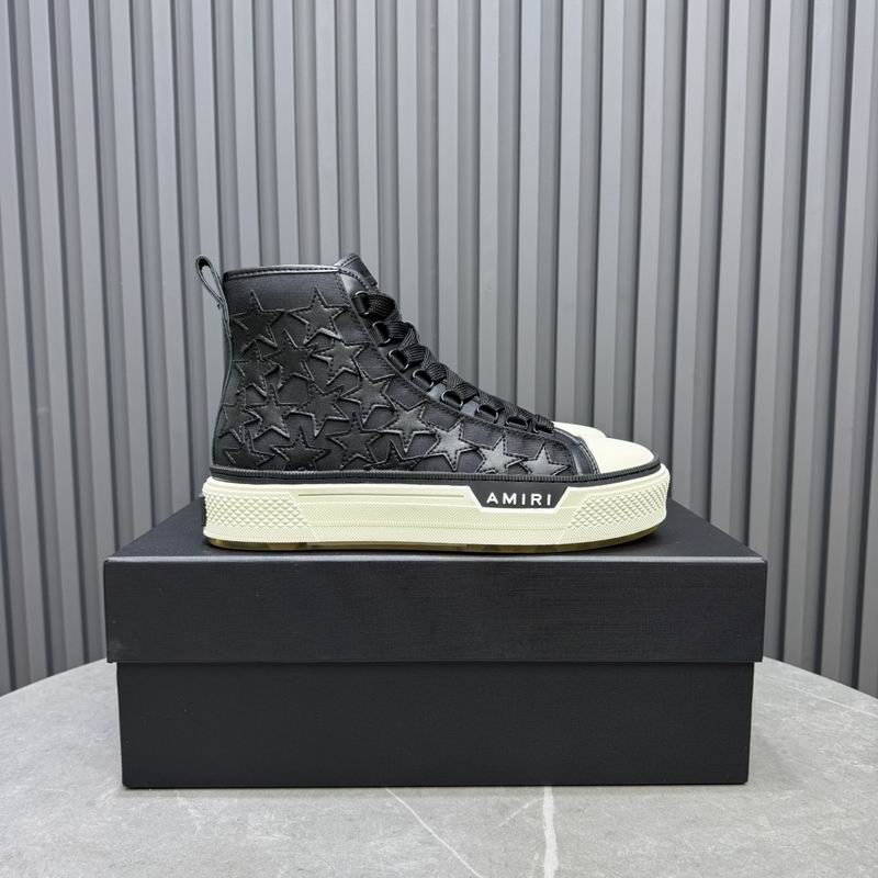AMIRI Black Star Leather High-Top Sneakers