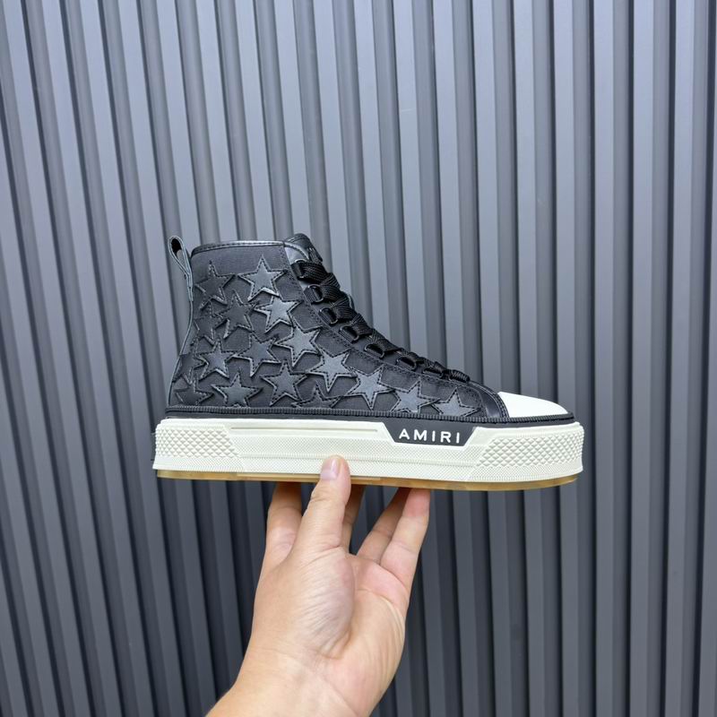 AMIRI Black Star Leather High-Top Sneakers
