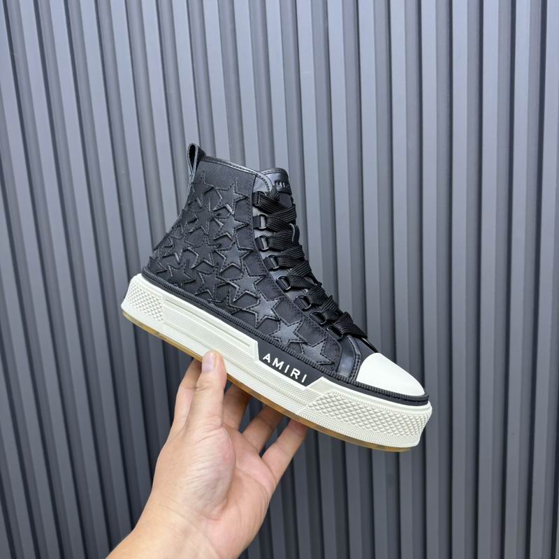 AMIRI Black Star Leather High-Top Sneakers