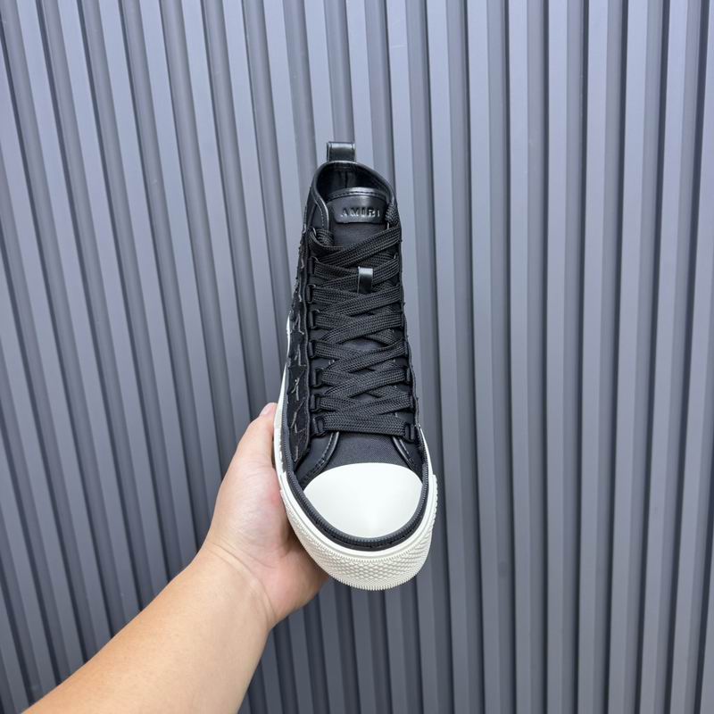 AMIRI Black Star Leather High-Top Sneakers