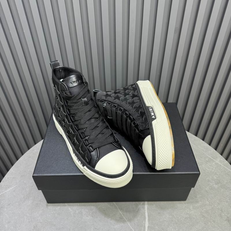 AMIRI Black Star Leather High-Top Sneakers