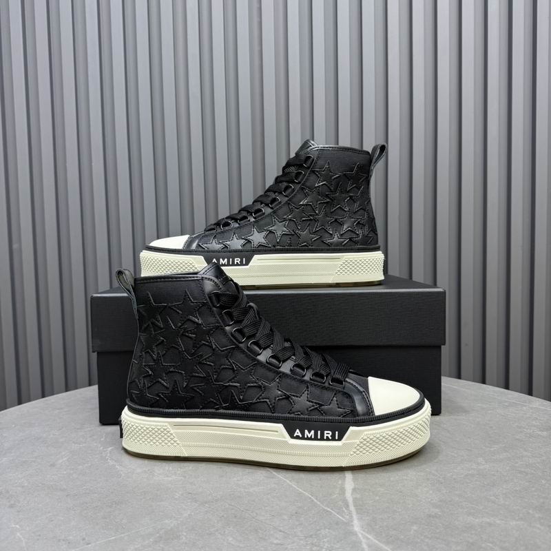 AMIRI Black Star Leather High-Top Sneakers