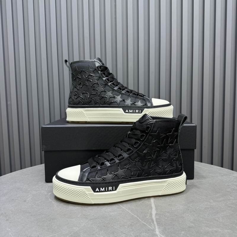AMIRI Black Star Leather High-Top Sneakers