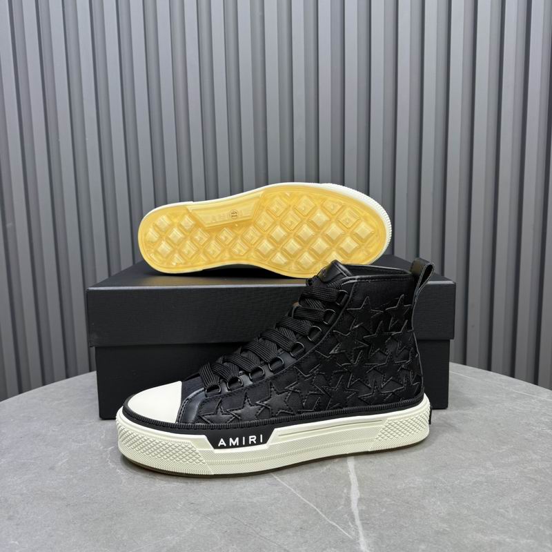 AMIRI Black Star Leather High-Top Sneakers