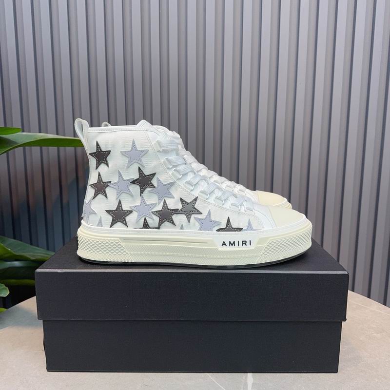 AMIRI Star High-Top Sneakers - White & Black