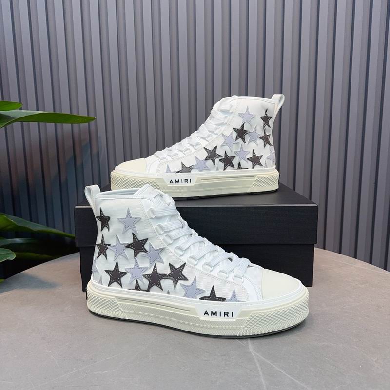 AMIRI Star High-Top Sneakers - White & Black