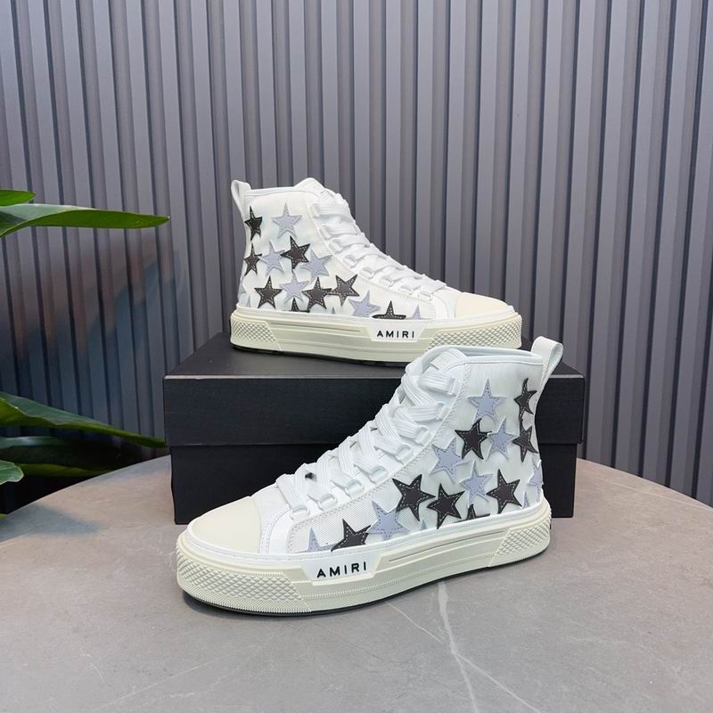 AMIRI Star High-Top Sneakers - White & Black