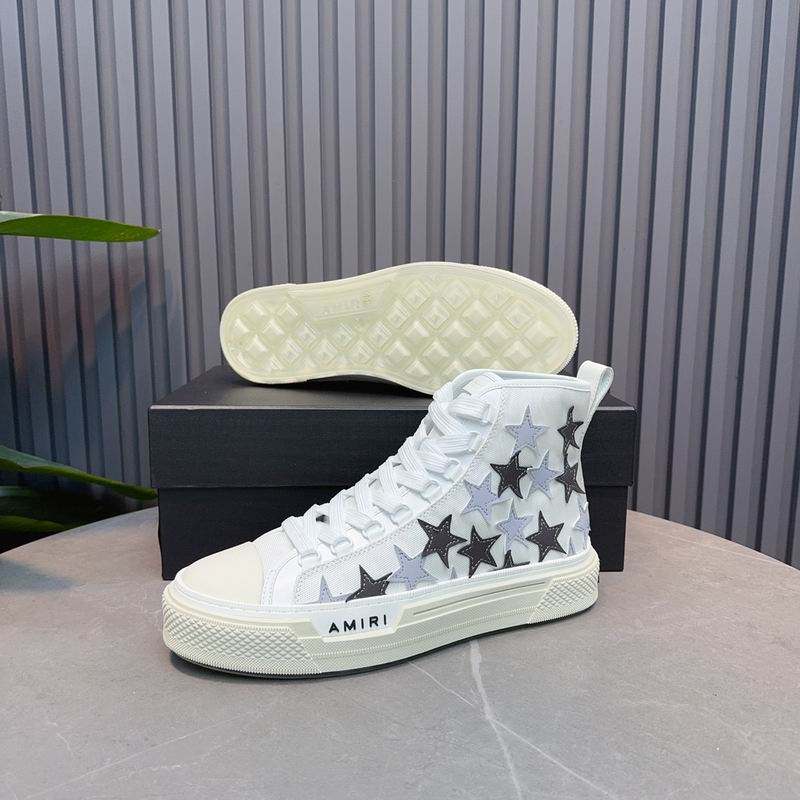 AMIRI Star High-Top Sneakers - White & Black