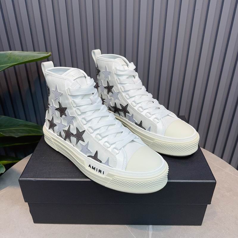 AMIRI Star High-Top Sneakers - White & Black