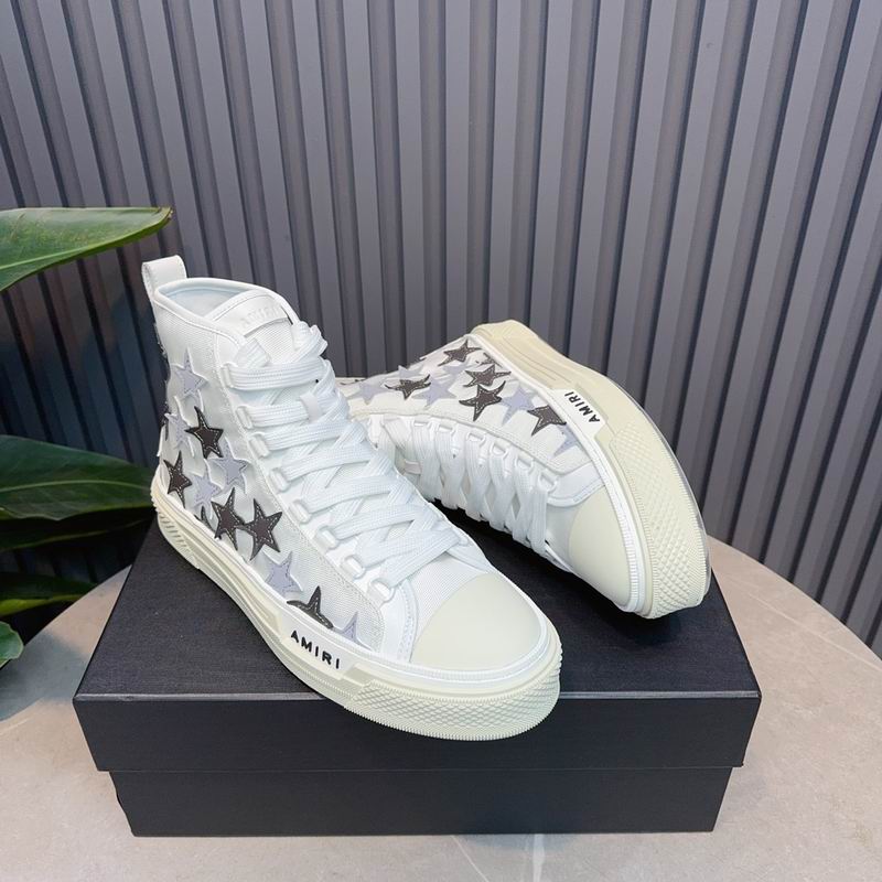AMIRI Star High-Top Sneakers - White & Black