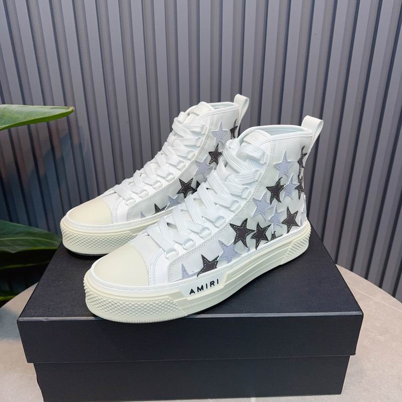 AMIRI Star High-Top Sneakers - White & Black