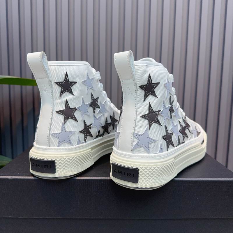AMIRI Star High-Top Sneakers - White & Black