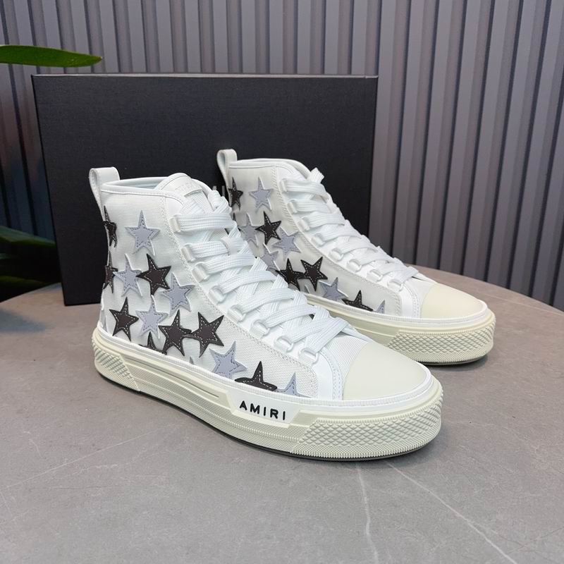 AMIRI Star High-Top Sneakers - White & Black