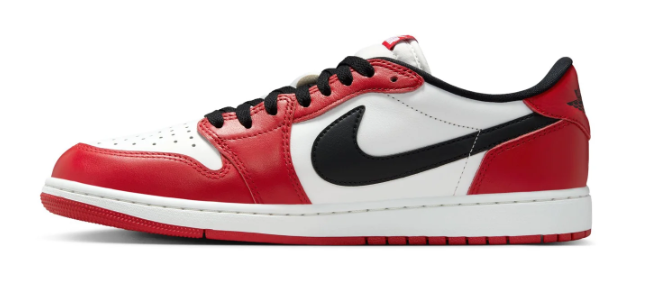 Air Jordan 1 Retro Low OG - Red, White & Black