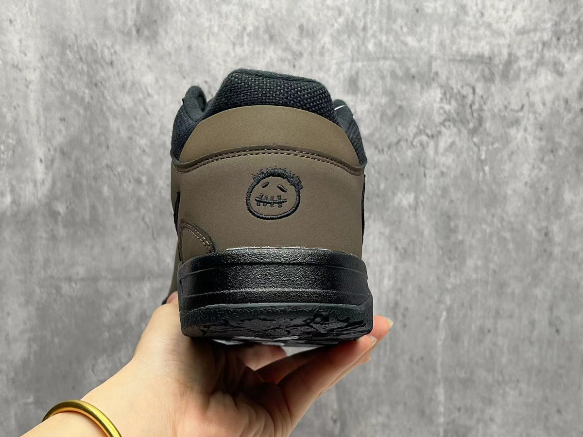 Jordan Brown & Black Strap Sneakers with Reverse Swoosh