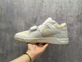 Jordan White & Cream Strap Sneakers with Reverse Swoosh