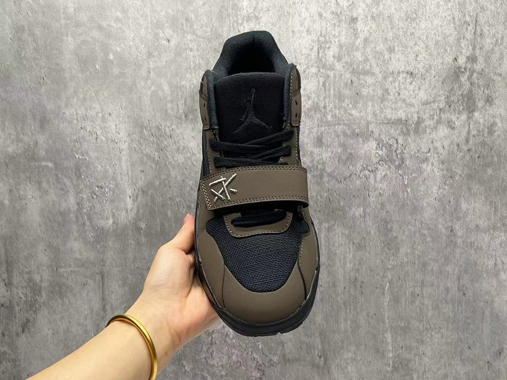 Jordan Brown & Black Strap Sneakers with Reverse Swoosh