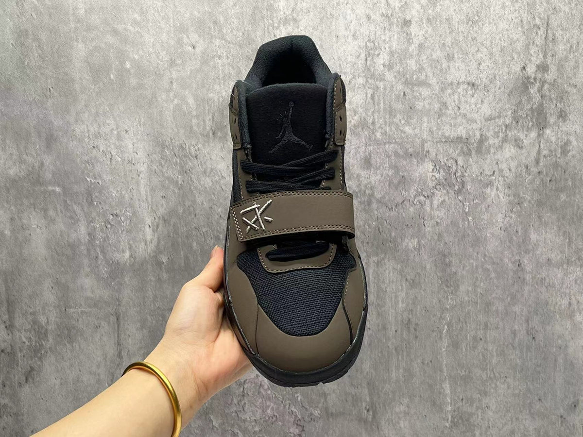 Jordan Brown & Black Strap Sneakers with Reverse Swoosh