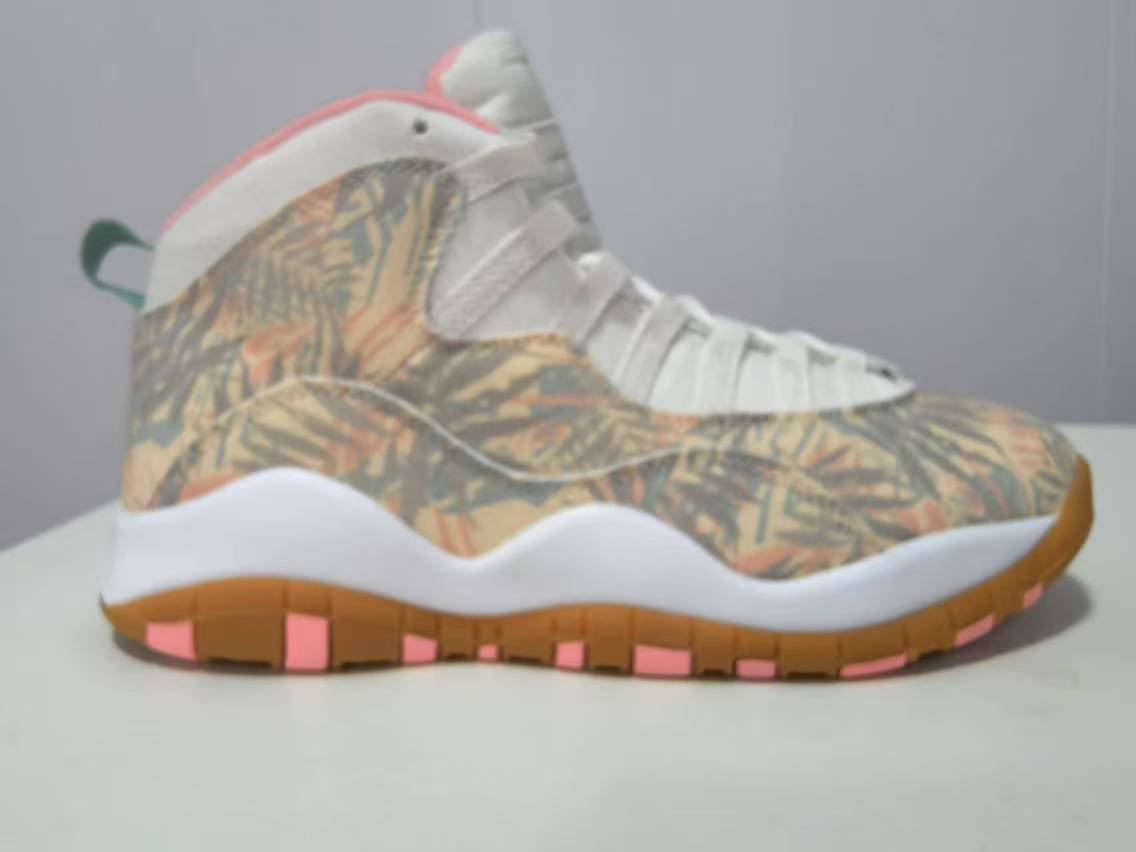 Air Jordan 10 Tropical Print & Pink Sneakers