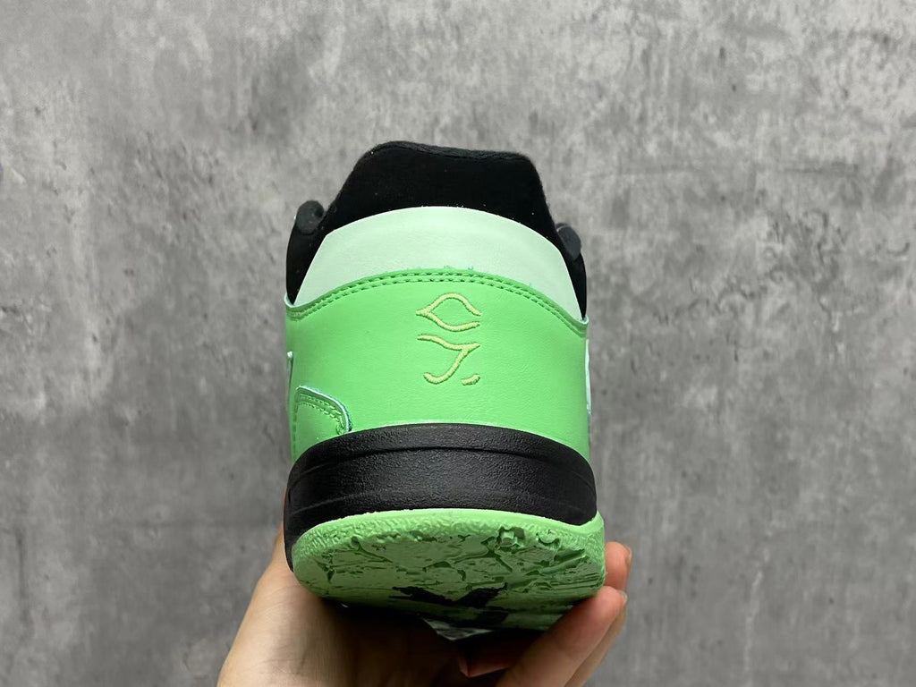Jordan Bright Green & Black Strap Sneakers with Reverse Swoosh