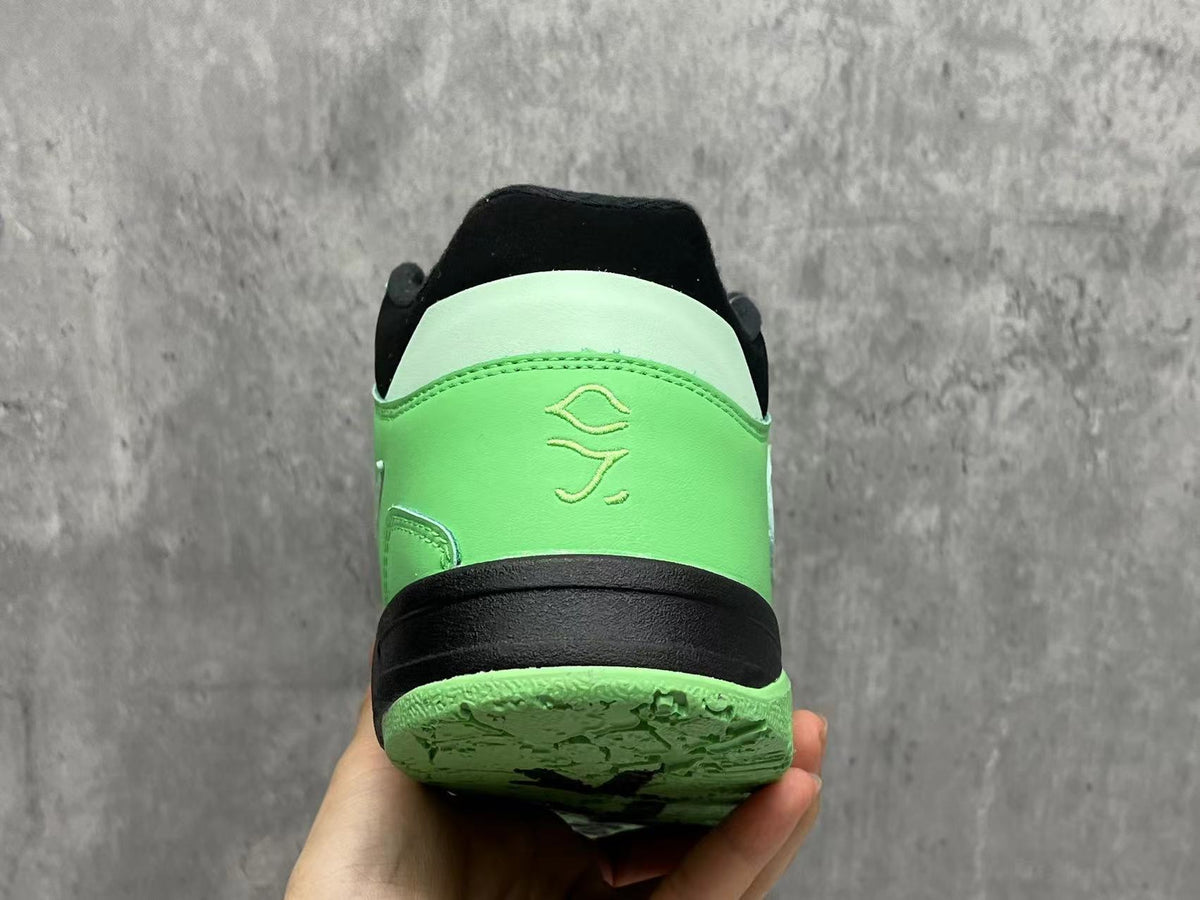 Jordan Bright Green & Black Strap Sneakers with Reverse Swoosh