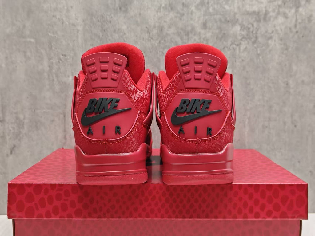 Air Jordan 4 Red Sneakers with Black Accents
