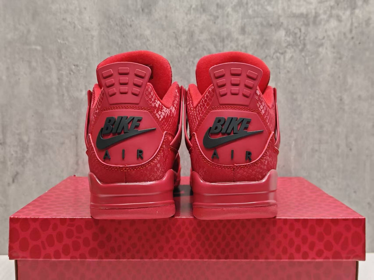 Air Jordan 4 Red Sneakers with Black Accents