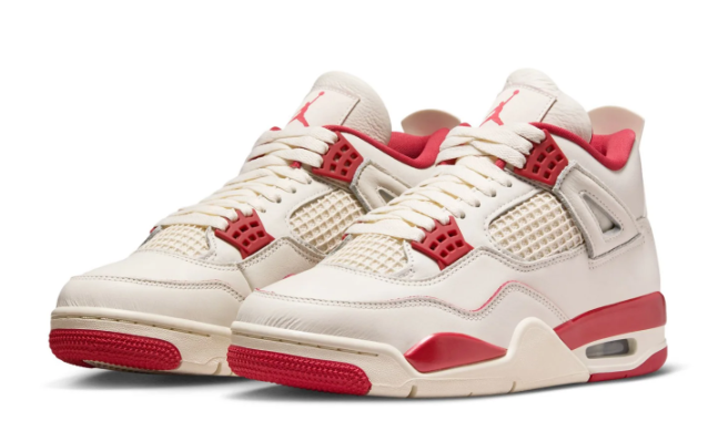 Air Jordan 4 Retro Women's - Cream & Red